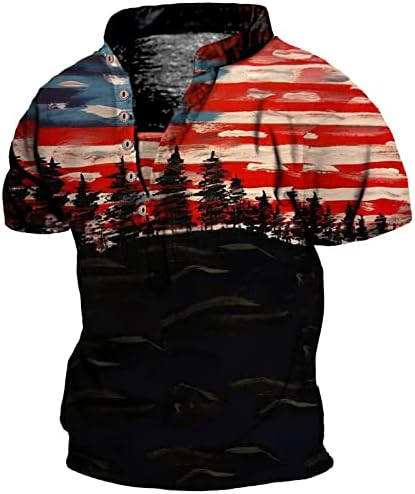 חולצות T Ruiruilico Mens Patriotic Fatrit