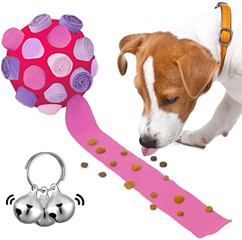 דלת מזל כלב צעצועי שעמום ומגרה, אינטראקטיבי כלב צעצועי לאנפף כדור לעודד טבעי ליקוט מיומנויות איטי מזון אימון,כלב פאזל צעצועי