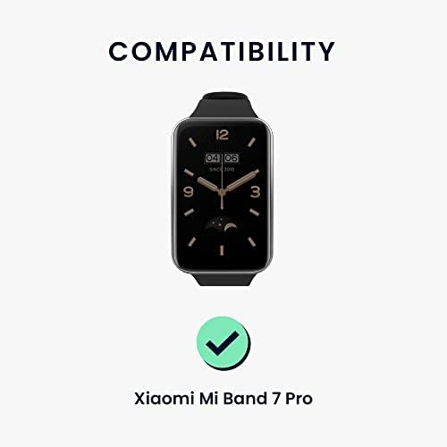 להקות שעון Kwmobile תואמות את Xiaomi Mi Band 7 Pro - סט רצועות של 2 רצועות סיליקון חלופיות - שחור/ירוק כהה