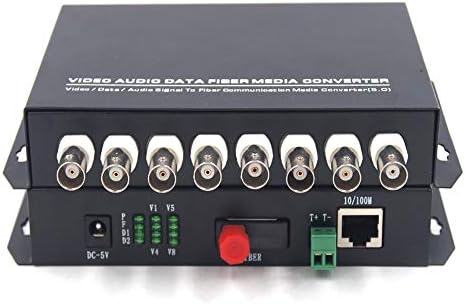 Guantai 8 ערוצים וידאו 10/100 מגהביט לשנייה Ethernet מעל ממירי מדיה סיבים אופטיים, סיבי SingleMode UP 20