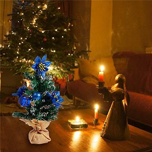 עץ חג מולד מיני מיני עם קישוטים, עץ חג המולד מעוצב בעדינות עם קישוטים עצי חג מולד מתקפלים