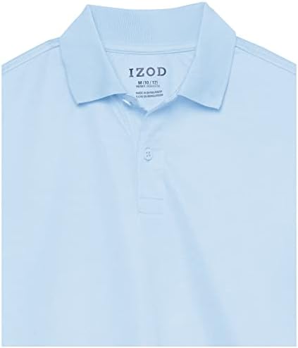 בית הספר לבנים של IZOD, חולצת פולו שרוול קצרה, סגירת כפתורים, חומר ביצועים של לחות