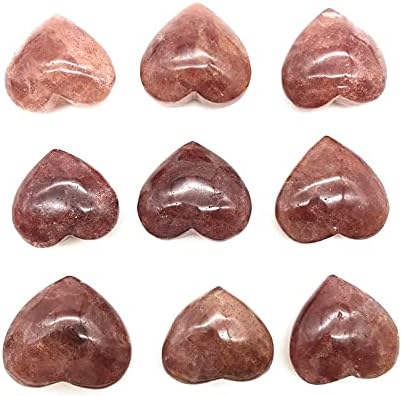 Laaalid xn216 1 pc טבעי אדום תות אדום לב אהבה בצורת קוורץ קריסטל רייקי ריפוי אבן Diy אבנים טבעיות ומינרלים טבעיים
