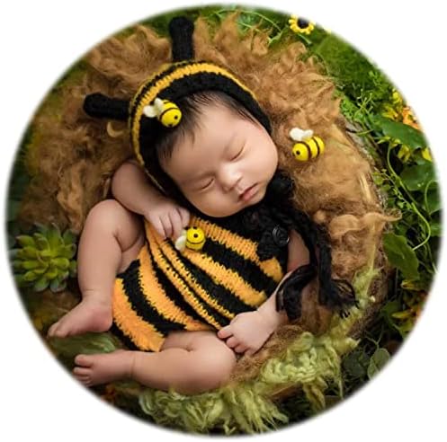 יילוד צילום אבזרי דבורה פוטושוט תלבושות ילדה ילד תמונה תלבושת תינוק תמונה סרוג דבורה מצנפת רומפר