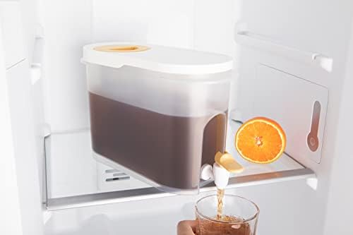 מכונת קפה של Baraiser Cold Brew, יצרנית קפה ICER ICE עם פילטר פלדת רשת אולטרה-סין וספיגו, לבן