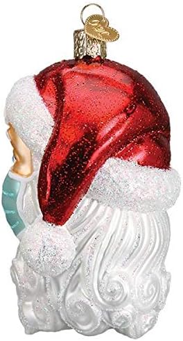 קישוט מפוצץ זכוכית חג המולד העתיקה עם קופסת S-Hook וקופסת מתנה, מבחר סנטה