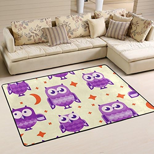 ColourLife שטיחים קלים שטיחים שטיחים שטיחים רכים שטיח שטיח שטיח לילדים לחדר חדר סלון חדר שינה 72 x 48 אינץ 'ינשופים