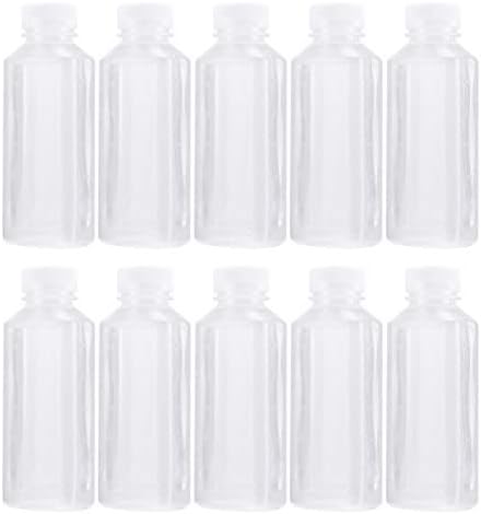המוטון כיכר מים בקבוק 10 יחידות פלסטיק חלב בקבוקי לשתות פכים צנצנות ברור בקבוקים עם 10 יחידות מכסים לבית נסיעות