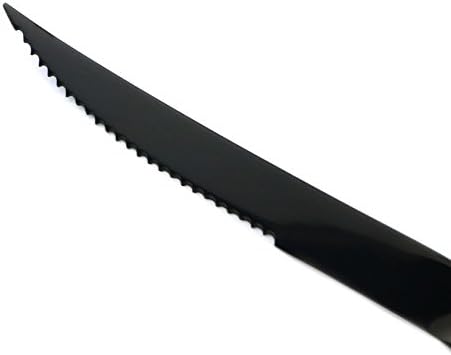 20-חתיכה 18/10 נירוסטה משונן סטייק סכין סכום סט, מראה ליטוש שחור, שירות עבור 4