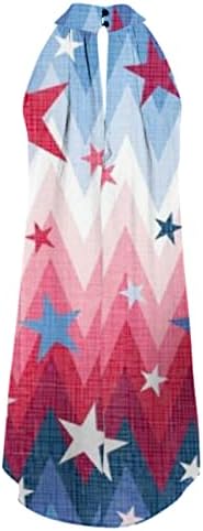 שמלת דגל אמריקאית ליום העצמאות של הנשים שמלת השמלה מזדמנים משמרת שרוול משמרת שמלת מיכל רופפת שמלת מיני