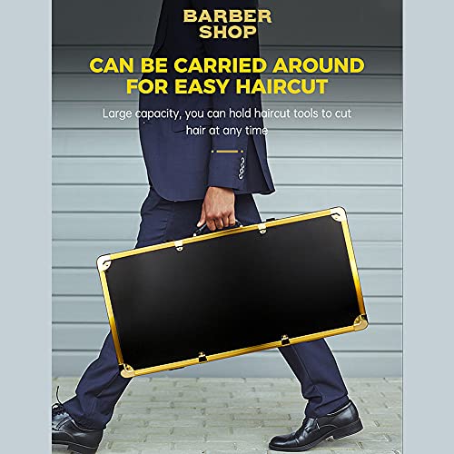 Gykle Barber Case Stylist Lock נספח נושם נשיאת נסיעות ניידת ערכת שיער מקצועית מארגן תיבת תצוגה אחסון עם ידית ומספר מאובטח