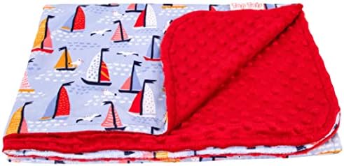 טוטס טוטס דלוקס שמיכה לתינוקות מינקי - סירות מפרש ושחפים, 40 x 29 אינץ 'אדום