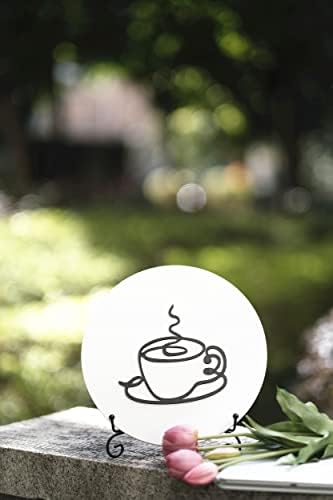 10 '' עיצוב בר קפה תלת מימדי, עיצוב קיר קפה חתוך לייזר קפה, שלטי קפה לבר קפה, עיצוב בית חווה בוהו, תפאורה לתחנת