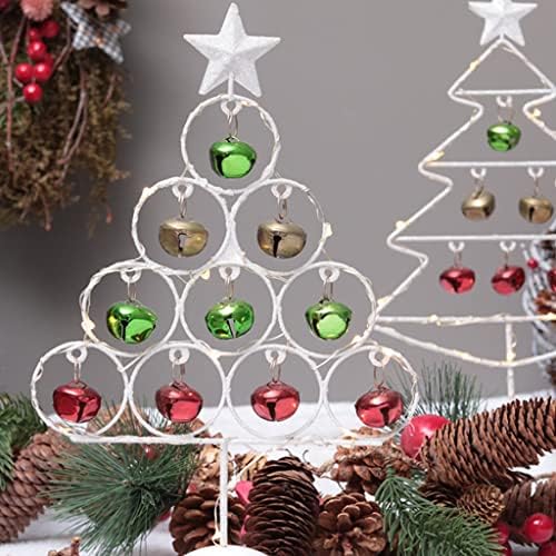 קישוטי פעמון חג המולד תפאורה לחג המולד LED יצירתי פעמוני זוהר ברזל מחושל עץ חג המולד מלון חלון חלון שולחן עבודה קישוטים