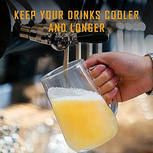 ZCX 480 מל מקפיא קרח בירה ספלי בירה כפול קיר כפור ספלי בירה עם ידית כוסות יין קירור למסיבות ומתנות צלולות כוס