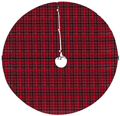 סרו סגנון חיים היילנד אוסף נופש עיצוב משובץ חצאית עץ חג המולד, 72 , אדום