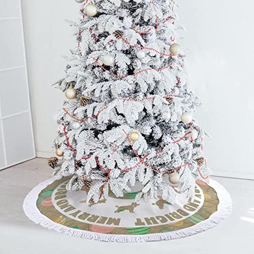חצאית עץ חג המולד, 30 צללית כלב חג המולד מחצלת עץ עץ חג המולד עם ציצית, מחצלת בסיס עץ צללית כלבים, מחצלת עץ חג המולד בחורף