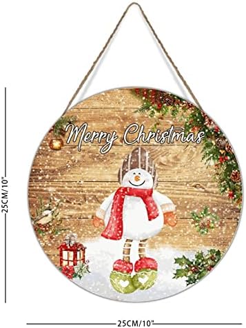 וינטג 'שלג חג המולד קליל פרח עיצוב עץ עץ שלט חג מולד שמח שלט שלט פלאק דלת כניסה לחג המולד עונות זר עונות ברכה