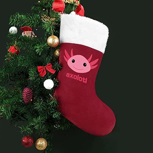 אקסולוטל חמוד אדום חג המולד גרבי חג קישוטי הבית לקש עץ חג המולד גרביים תלויים