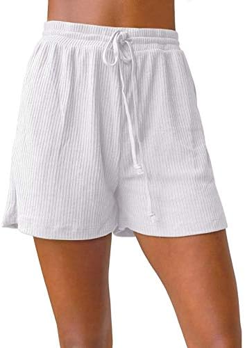 Miashui נשים מזיעה מכנסיים קצרים לנשים סריגה סריגה מכנסיים מקצרים בקיץ מכנסיים חוף מצולעים מכנסיים קצרים
