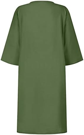 קיץ שמלות לנשים 2023 סיבתי צווארון אתני שמלת בציר 1/2 שרוול הברך גבוהה פרחוני הדפסת אמצע שמלה