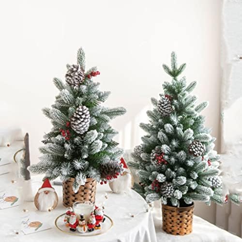 עץ חג המולד מלאכותי XXSLY שולחן עבודה מיני עץ חג המולד שלג עץ חג המולד מלא מלאכותי עם בסיס יוטה עונתי מקורה עיצוב בית עץ