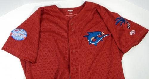 2015 Clearwater Threshers Jose Antequera 43 משחק השתמש ב- Red Jersey 100th C P 48 4 - Game Care