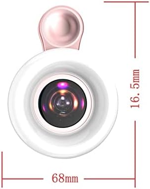 עדשת מאקרו פי 15 עדשת מאקרו טלפון 2 ב -1 עם טבעת סלפי אור מילוי טבעת אוניברסלית חיצונית קליפ אור מנורת סלפי 3 מצבי אור