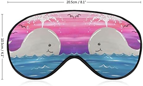 מסכת עיניים לווייתנים מצוירת חמודה לכיסוי עיוורון עם הפסקת שינה עם רצועה מתכווננת לגברים נשים נוסעות יוגה תנומה
