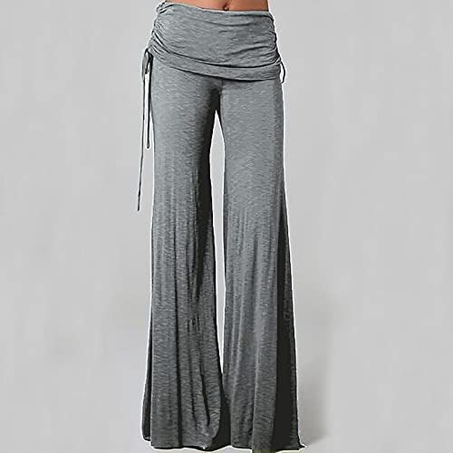 IYYVV SPORT מכנסי משקל קלים נשים מאבדות מכנסי פלוג מותניים גבוהים אלגנטיים פלוס גודל ישר ישר