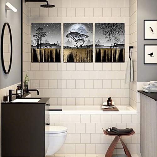 אמנות קיר לסלון עיצוב קיר משפחתי לחדר שינה תמונות קיר שחור ולבן עץ בד עץ הדפס אמנות לציור קיר לחדר אמבטיה
