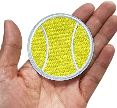 2.35 X2.35 12 יחידות כדור ספורט כדורי טניס ברזל על טלאים רקומים אפליקציות ספורט רקמה רקמה נודדת מחט
