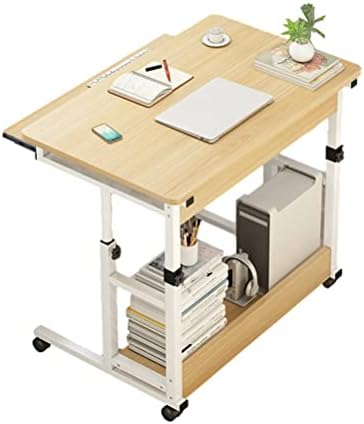 שולחן כתיבה עם גלגלים מתכוונן גובה נייד נייד עגלת מחשב נייד שולחן עבודה תחנת עבודה קומפקטי מחשב כתיבה מדפים