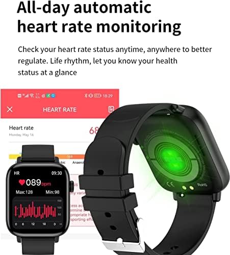שעון חכם של Bybukckr, 1.9 גשש כושר של שעון חכם לטלפונים של אנדרואיד iOS עם מעקב דופק בלחץ הדם, 25 מצבי ספורט Spo2 צג