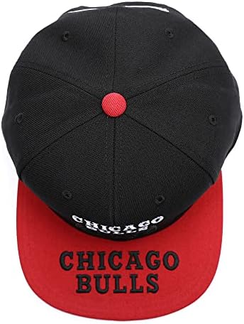מיטשל ונס שיקגו בולס שטר לוגו 2 טון סנאפבק כובע, כובע שחור אדום