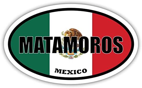 Matamoros Mexico Flag Matchal Swal מדבקה ויניל פגוש 3x5 אינץ '