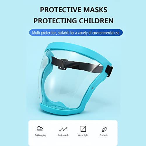 מגן סופר ברור face_shield לילדים - kejycc HD שקוף אנטי ערפל Full Face_shield ， עין לשימוש חוזר, אף, הגנה על בטיחות בפה, ורוד