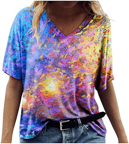 צמרות קיץ לנשים 2023 מודפסות חולצות טלט