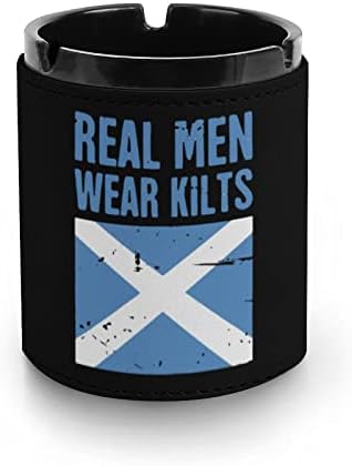 דגל סקוטית גברים אמיתיים לובשים קילטים פרימיום מאפרה עגול סיגריות עגול
