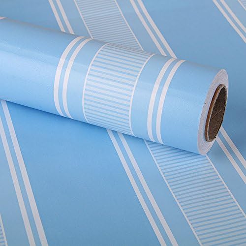 ריהוט מפוספס כחול ייפוט נייר מגן על דליפת מדף עצמית מכסה דלתות ארון שטוחות 17.8 אינץ 'על 13 רגל