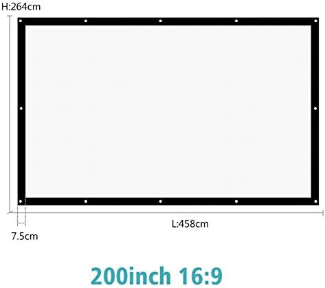 GPPZM 180/200/250/300 אינץ 'מסך הקרנה מסך מקרן 16: 9 קנב מסך נייד קנבס מאט לבן לקיר סרטים קיר רכוב