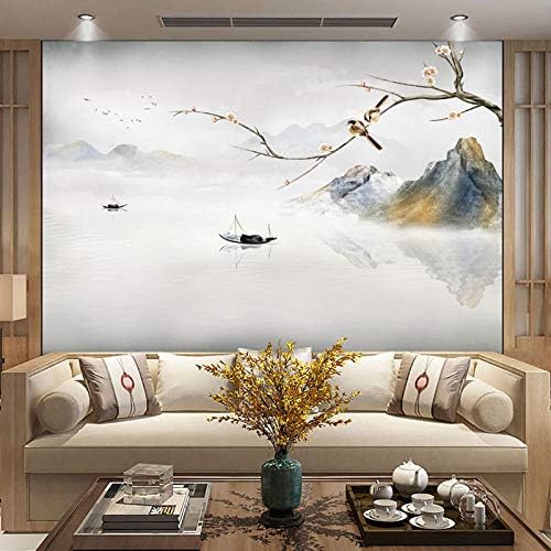 Rtyuihhn סיני מצויר ביד פרח וקישוט ציפורים, מתאים לקישוט הבית של חדר השינה בסלון/טפט אמנות מודרני ציור קיר
