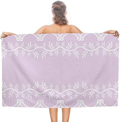 Vantaso Lavender מגבת רחצה לבנה סגולה משקל קל משקל 31x51 אינץ