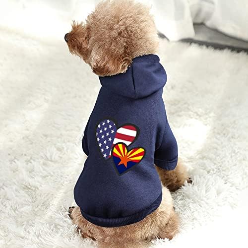 לבבות משתלבים באמריקאית דגל מדינת אריזונה בהתאמה אישית קפוצ'ונים עם כלבים מחמד רכים בגדי כלבים נעימים נושמים סוודרים