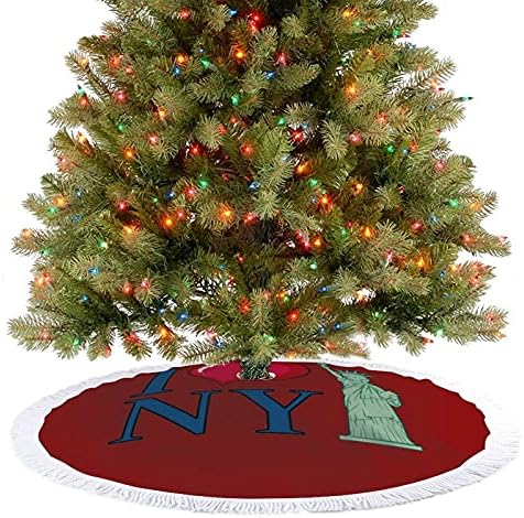 אני אוהב את עץ החג המולד של ניו יורק עץ חג המולד חצאית עץ עץ עץ עם גדילים לקישוט חג המולד של מסיבת חג 48 x48