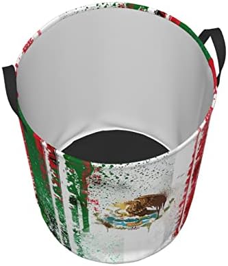 מקסיקו דגל צעצוע ארגונית, כביסת, עמיד למים כביסה אחסון סל עם ידית לחדר אמבטיה במעונות