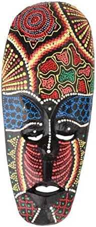 מסכות קיר אפריקאיות של מגידיאל אפריקאיות מסכת מסכת טוטם אפריקאית סגנון אפריקני, 10.5x25 סמ