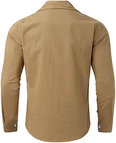 WOCACHI MENS SULL חולצות כפתור למטה שרוול ארוך צווארון פונה חולצה מזדמנת חולצה פורמלית חולצה עם כיסים