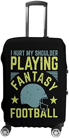 פגעתי בכתף ​​שלי משחק כדורגל פנטזיה מצחיק מכסה מזוודות נסיעות אלסטי מזוודה אנטי-סקרט.