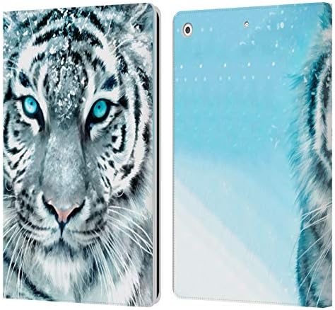 עיצובים של תיק ראש מורשה רשמית AIMEE STEWART WHITE LIGER בעלי חיים עור עור ארנק מארז תואם ל- Apple iPad 10.2